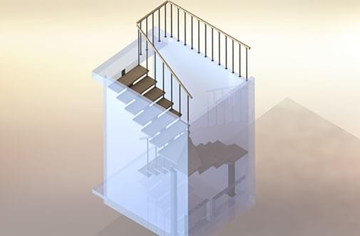 Лестница на монокосоуре на второй этаж Solo Classic (Проект №51)!-3