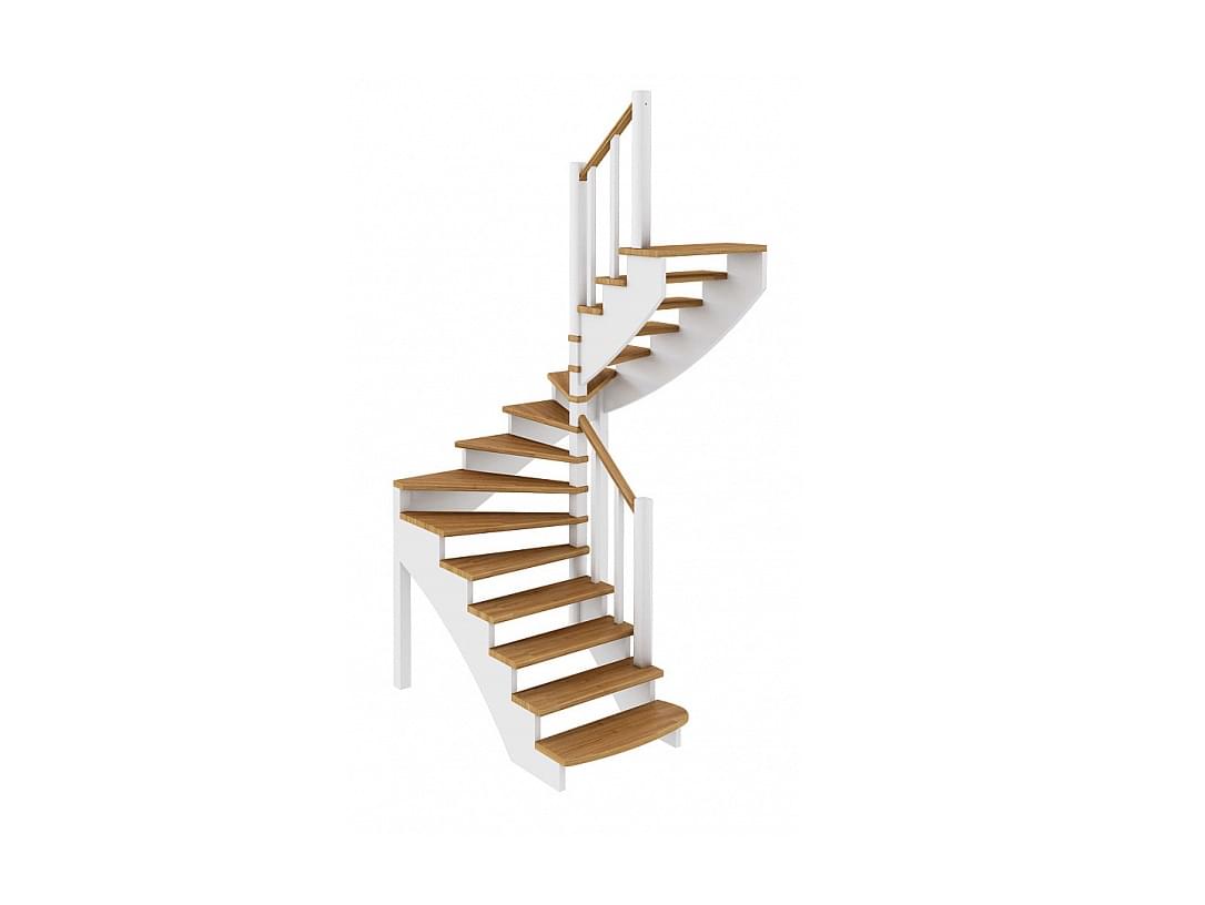 недорогая Деревянная лестница с забежными ступенями К-003М/1-2