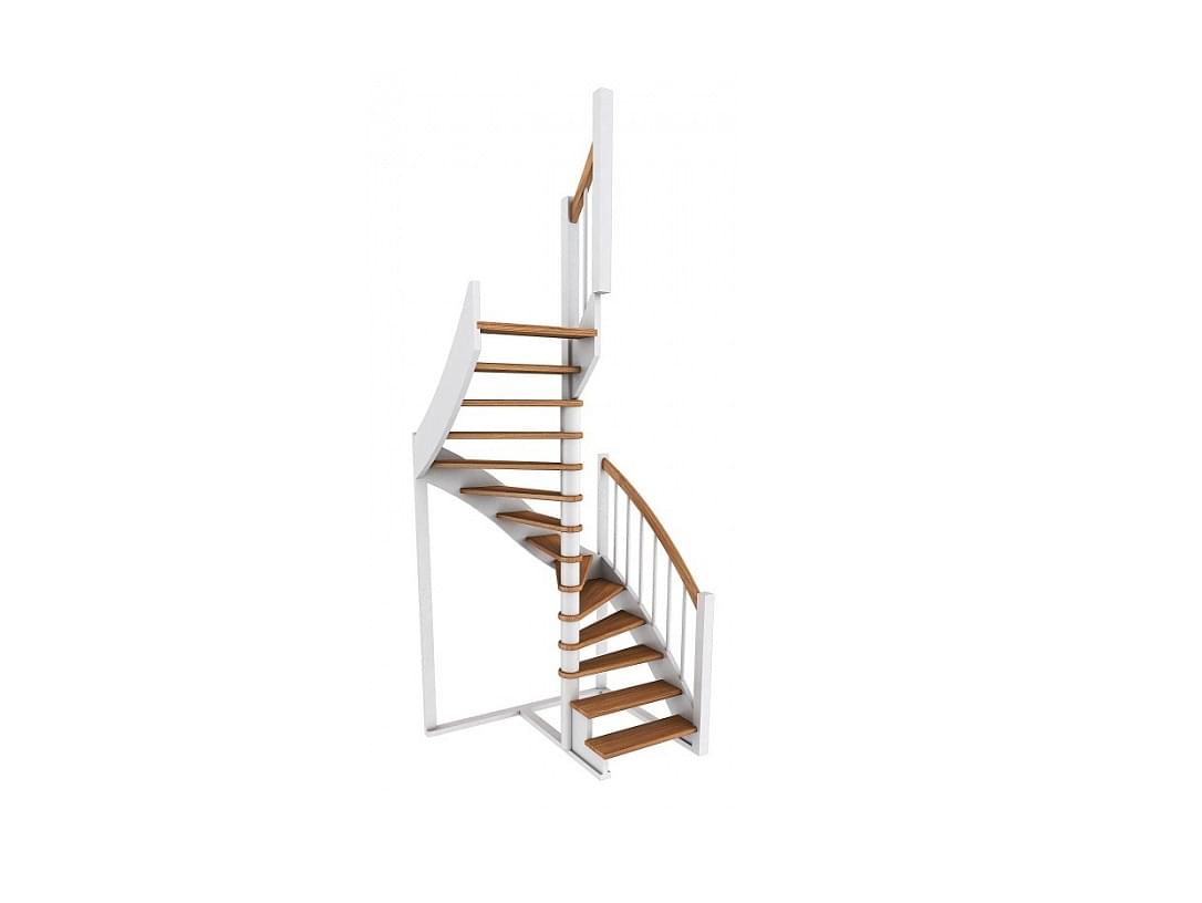 Деревянная лестница с забежными ступенями К-005М/2-2
