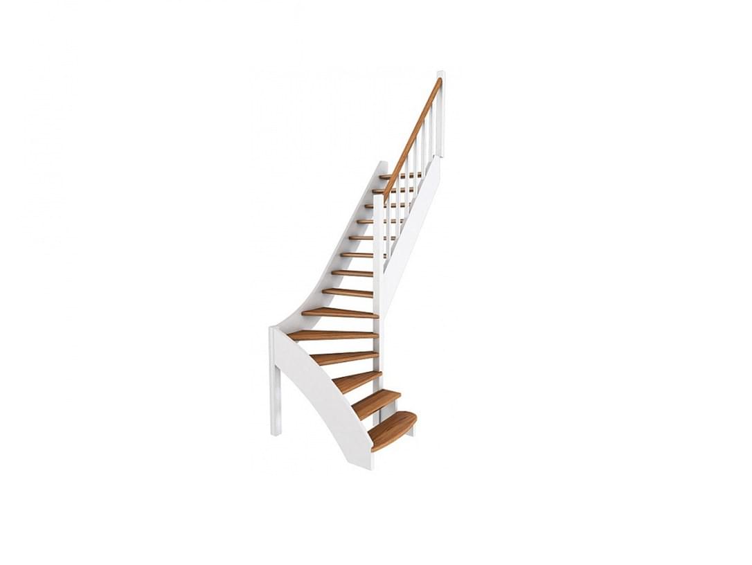 Деревянная лестница с забежными ступенями ЛС-07М/5!-2