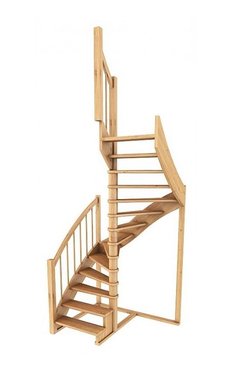 Деревянная лестница с забежными ступенями К-005М/2, цена от 46190 .