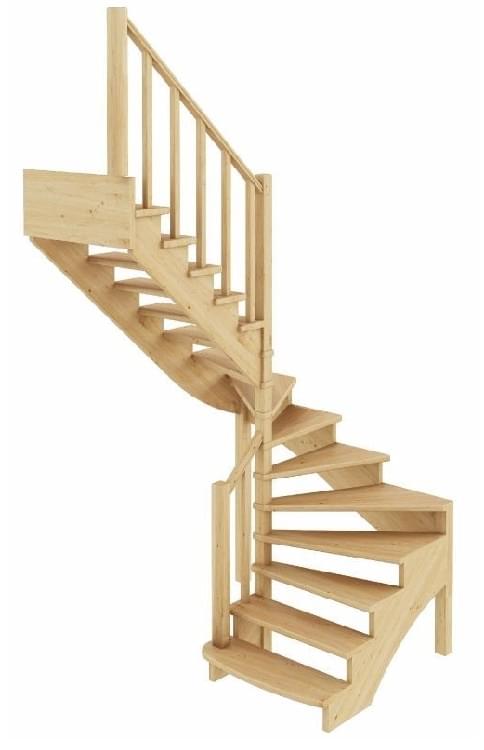 Деревянная лестница с забежными ступенями К-003М/4, цена от 59990 .