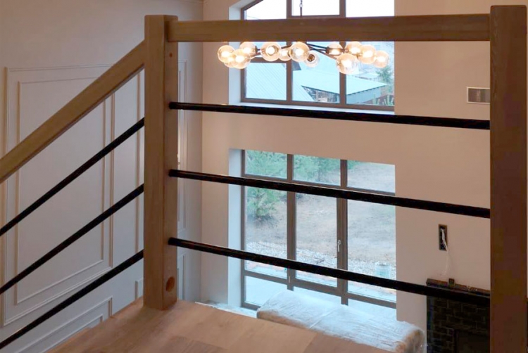 Лестница на монокосоуре на второй этаж с поворотом на 180 градусов Solo Classic (проект №29)!-4